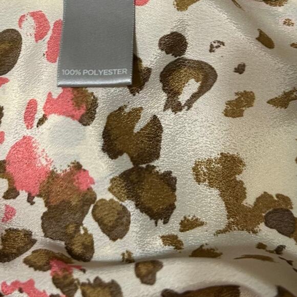 AvenueSTUDIO Womens Poncho Top 30/32 Beige Animal Print Flowy Blouse Boho‎ Chic - Picture 8 of 9